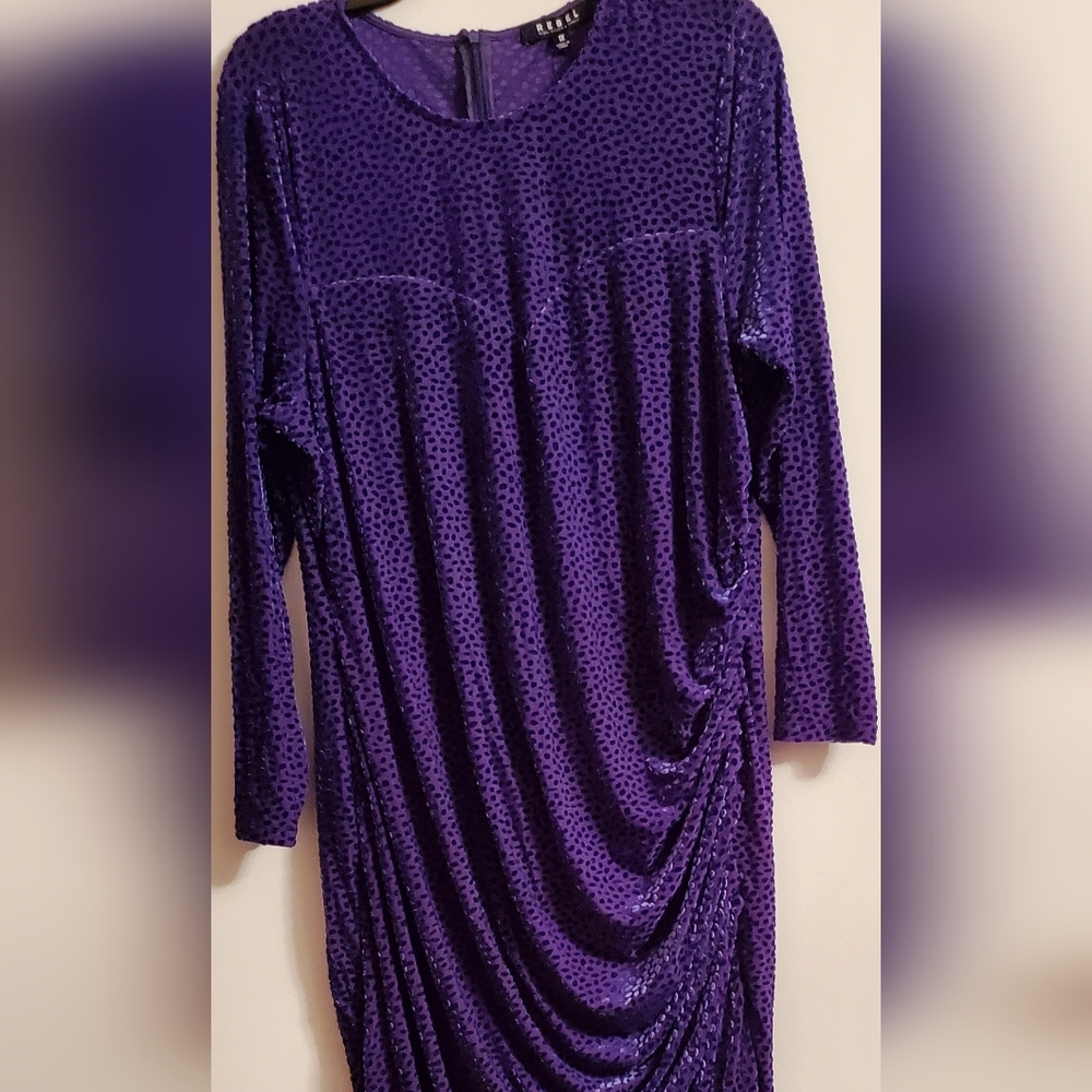 Rebel Elegant Purple Runched Dress